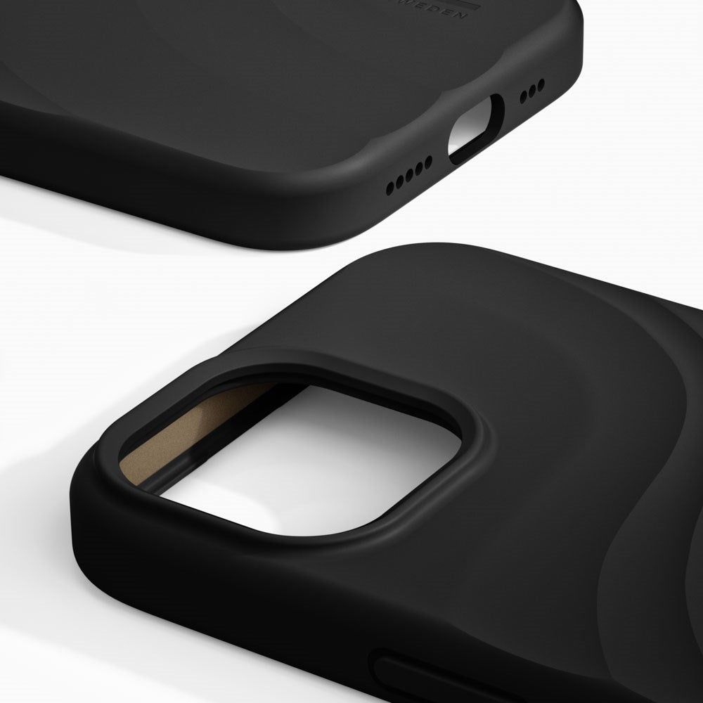 iPhone 17e / 16e / 15 / 14 / 13 iDeal of Sweden Soft Swirl Silicone Case - MagSafe Compatible - Velvet Black