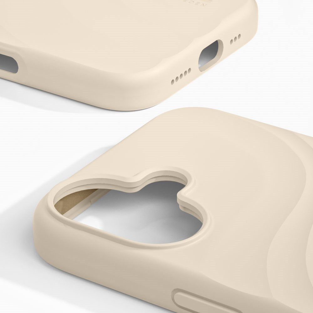 iPhone 16 iDeal of Sweden Soft Swirl Silicone Case - MagSafe Compatible - Cloud Dancer