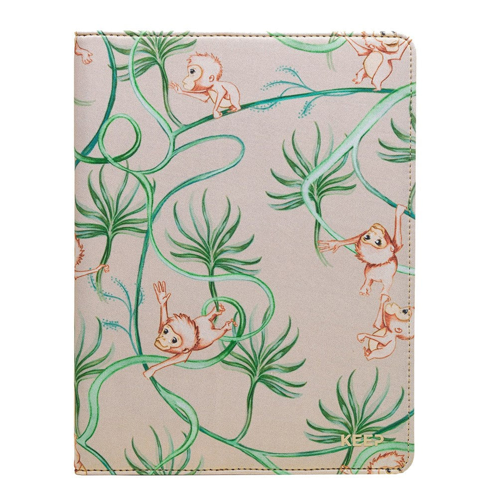 Trunk iPad 10.2" (2021 / 2020 / 2019) / Air (2019) Flip Case with Monkey Design - Brown