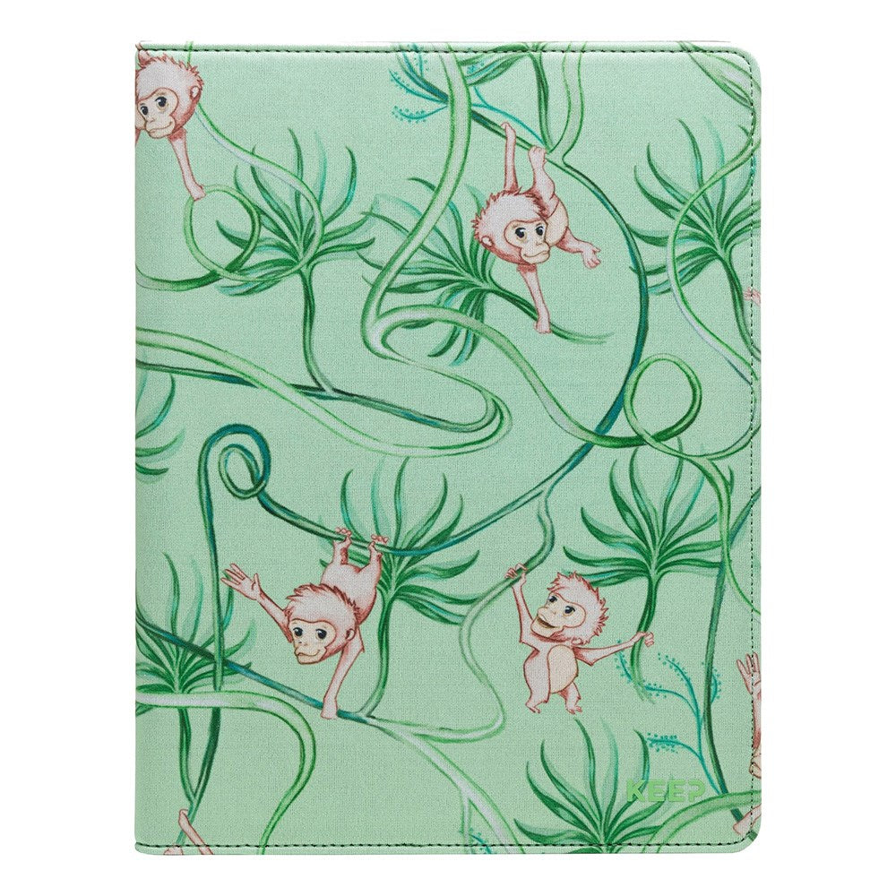 Trunk iPad 10.2" (2021 / 2020 / 2019) / Air (2019) Flip Case with Monkey Design - Green