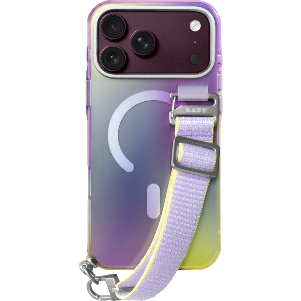 iPhone 18 Pro Max / 17 Pro Max LAUT NEON DREAM Case w. Strap - MagSafe Compatible - Cosmic Candy