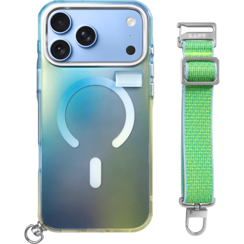 iPhone 18 Pro Max / 17 Pro Max LAUT NEON DREAM Case w. Strap - MagSafe Compatible - Trippy Tide