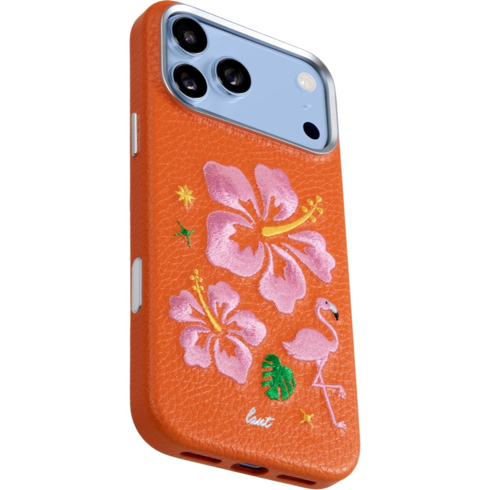 iPhone 18 Pro Max / 17 Pro Max LAUT TWINE EDGE Case w. Strap - MagSafe Compatible - Sunset Hibiscus