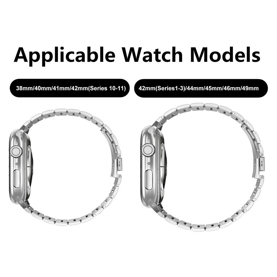 Lippa Apple Watch (38/40/SE/41/42mm) Stainless Steel Strap - Silver