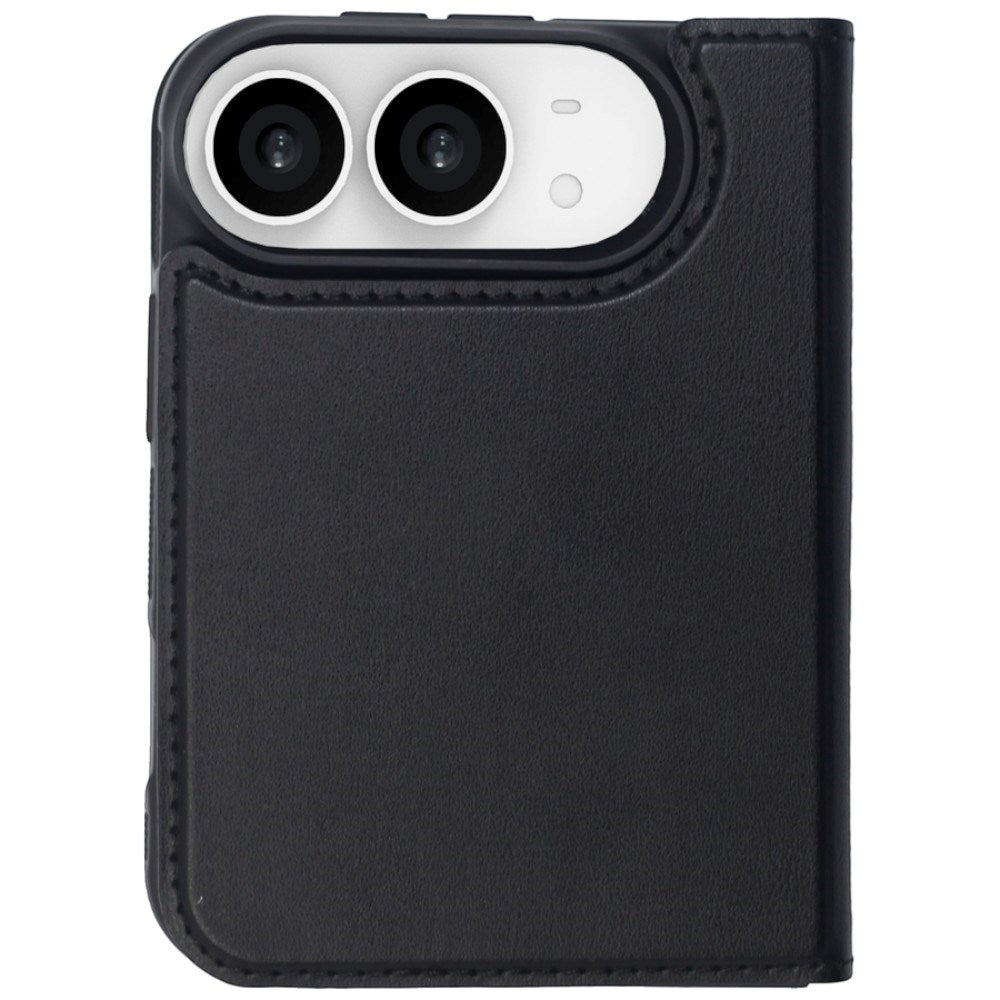 iPhone Duo Lippa Artificial Leather Flip Case - MagSafe Compatible - Black
