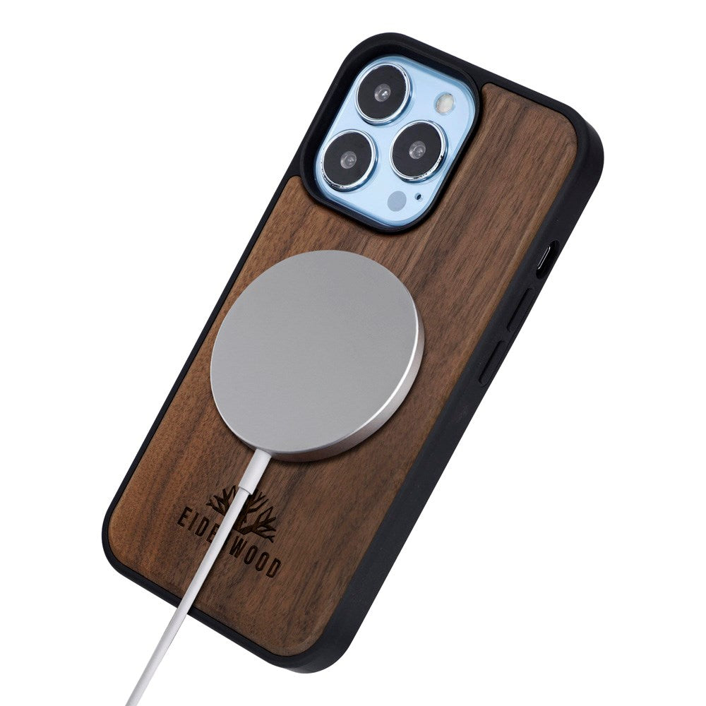 EIDERWOOD iPhone 13 Pro Magnetic Wood Case - MagSafe Compatible - Walnut Tree