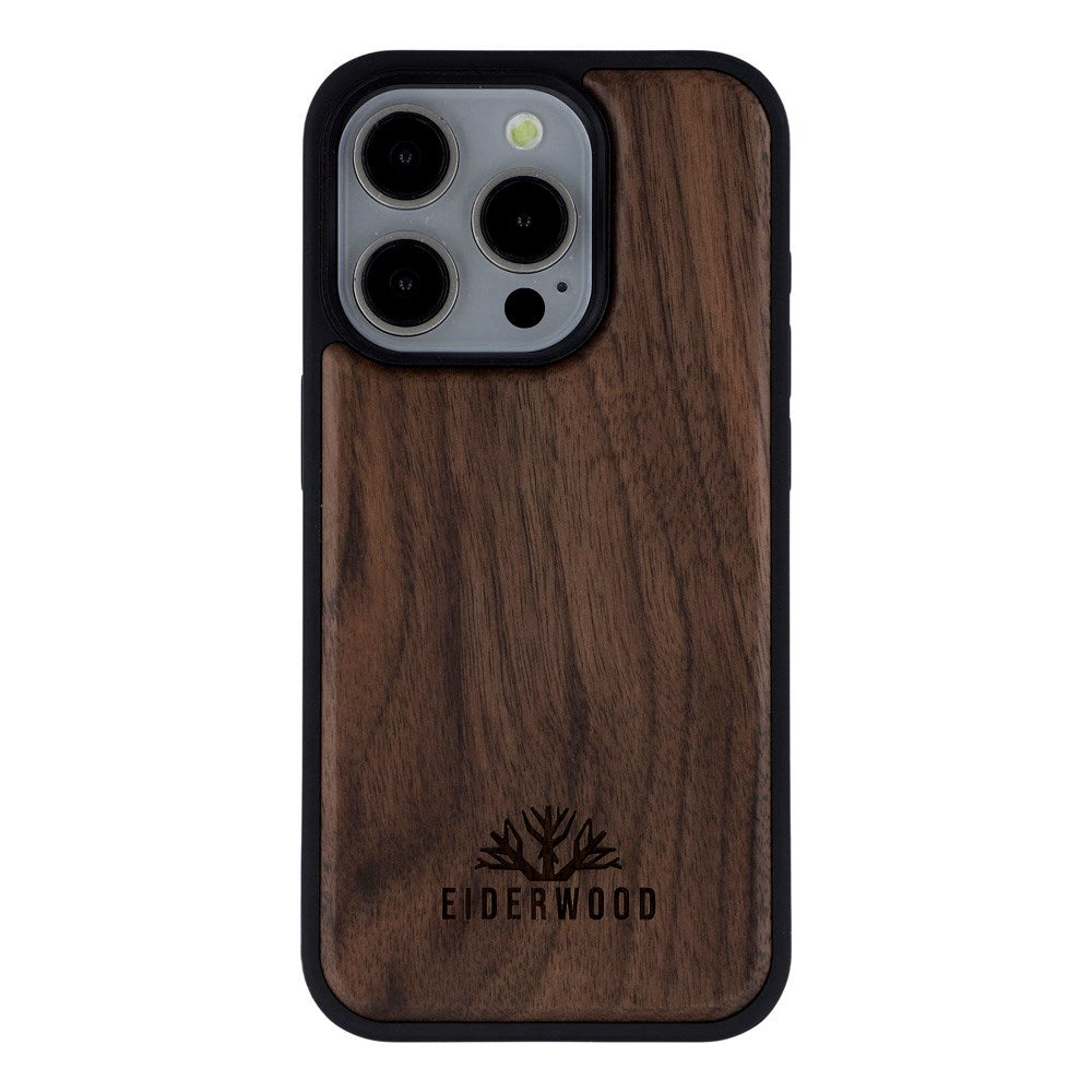 EIDERWOOD iPhone 15 Pro Magnetic Wood Case - MagSafe Compatible - Walnut Tree
