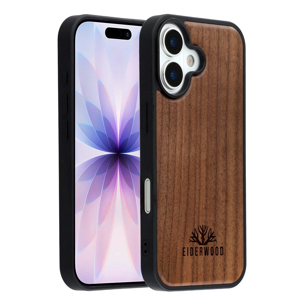 EIDERWOOD iPhone 17 Magnetic Wood Case - MagSafe Compatible - Walnut Tree
