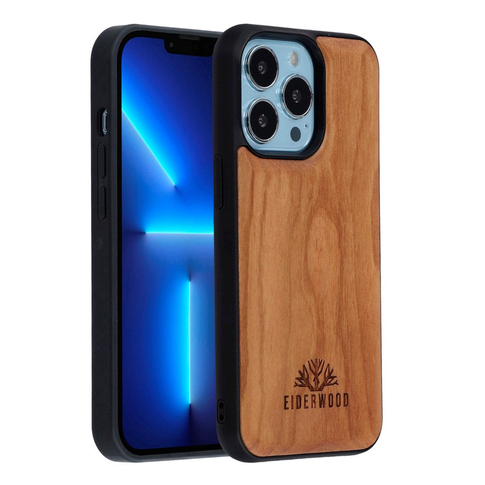 EIDERWOOD iPhone 13 Pro Magnetic Wood Case - MagSafe Compatible - Cherry Wood
