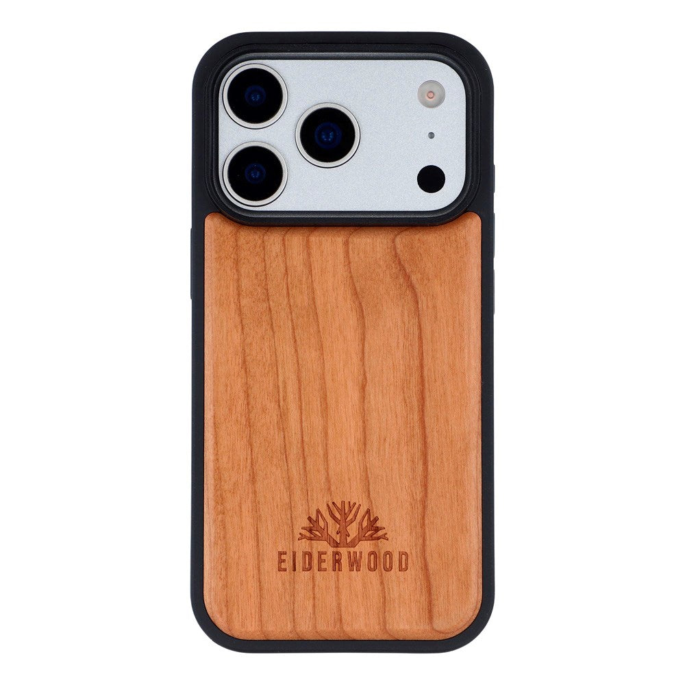 EIDERWOOD iPhone 17 Pro Magnetic Wood Case - MagSafe Compatible - Cherry Wood
