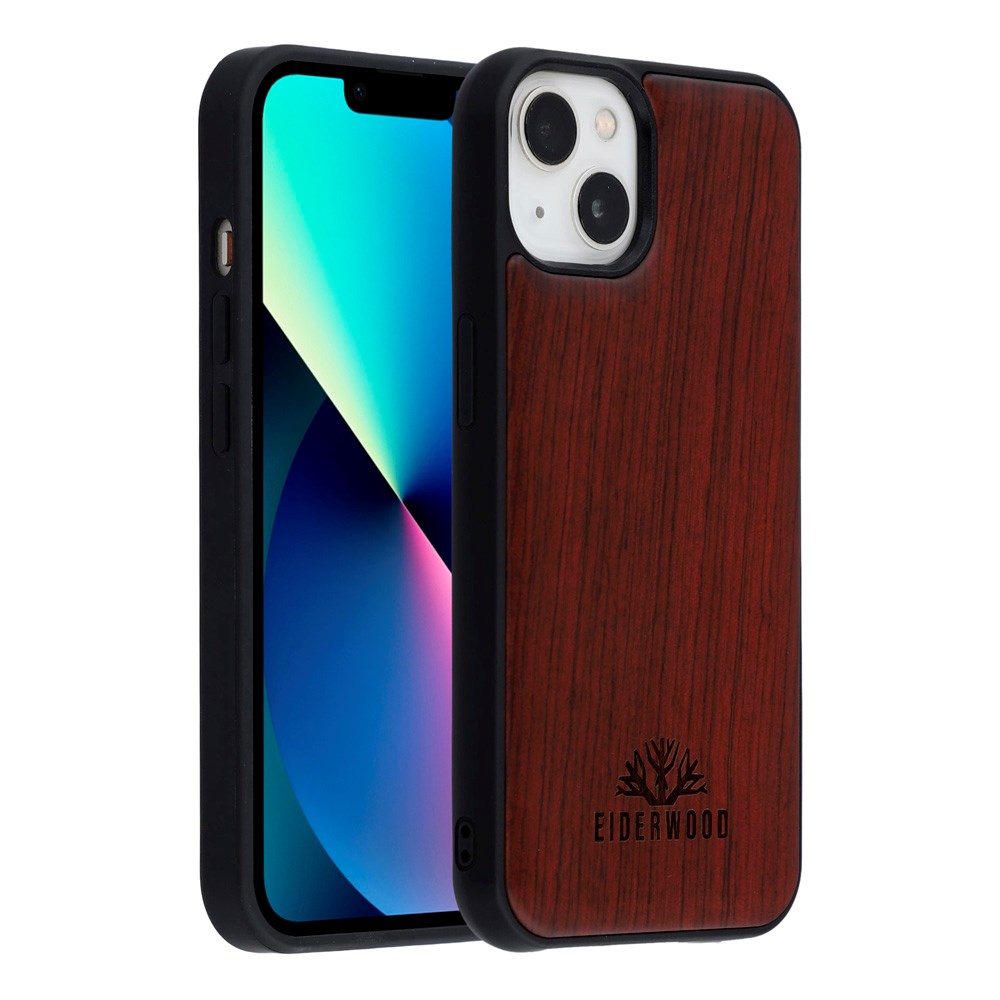 EIDERWOOD iPhone 14 / 13 Magnetic Wood Case - MagSafe Compatible - Rosewood