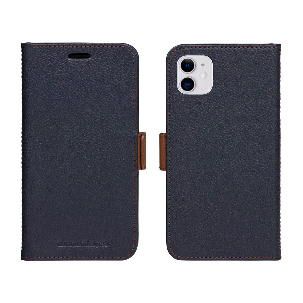 iPhone 11 dbramante1928 Lynge 2-in-1 Genuine Leather Flip Case - Pebbled Blue