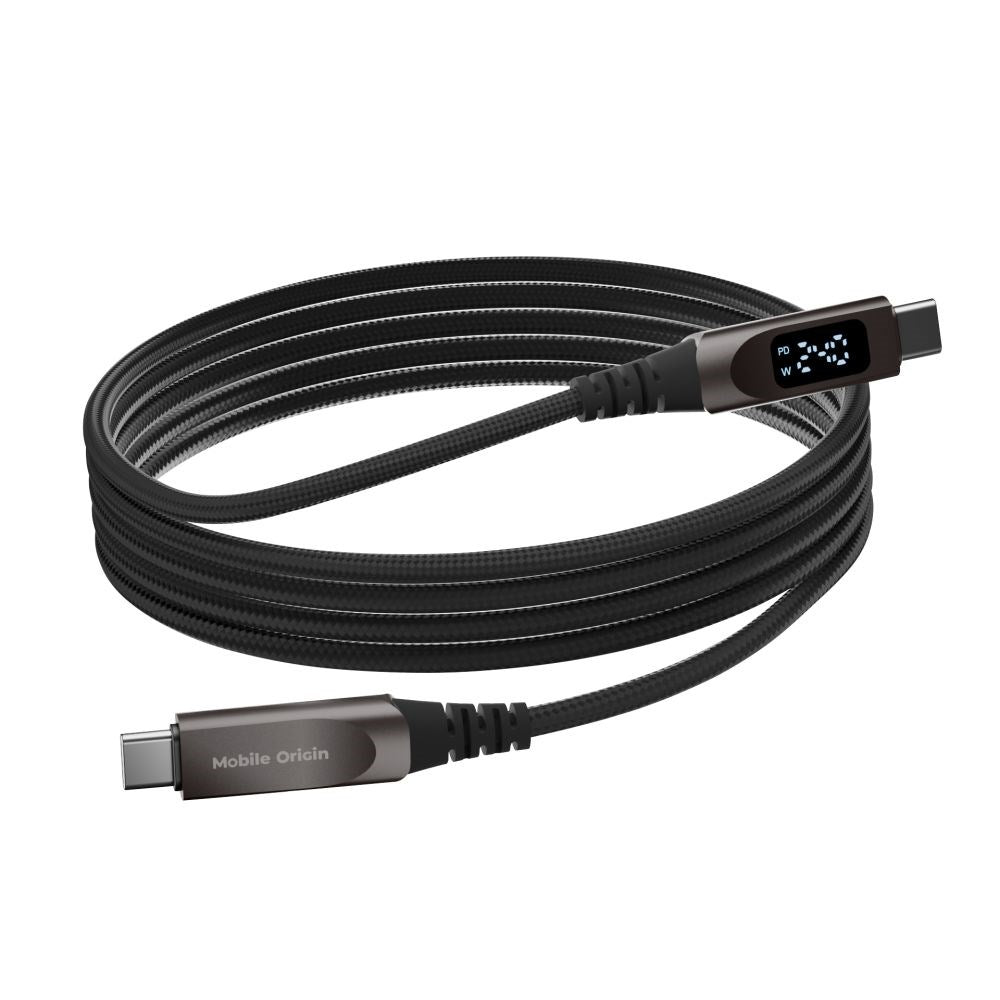Mobile Origin 240W USB-C to USB-C Cable with Display - 1.5m - Black