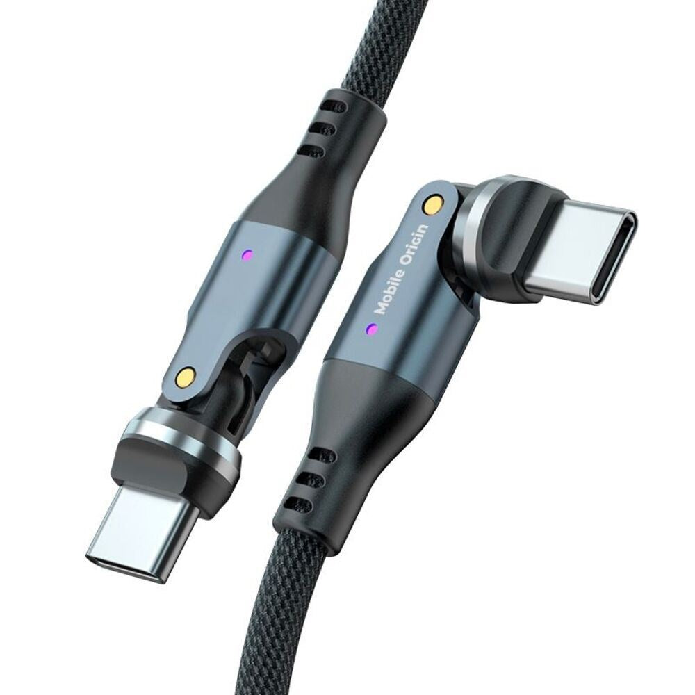 Mobile Origin 240W USB-C to USB-C Cable with 540° Rotating Joint - 1m - Grey