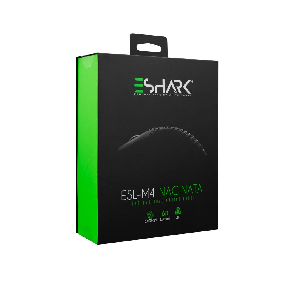 White Shark NAGINATA Gaming Mouse - 6D / 16000 DPI - Black