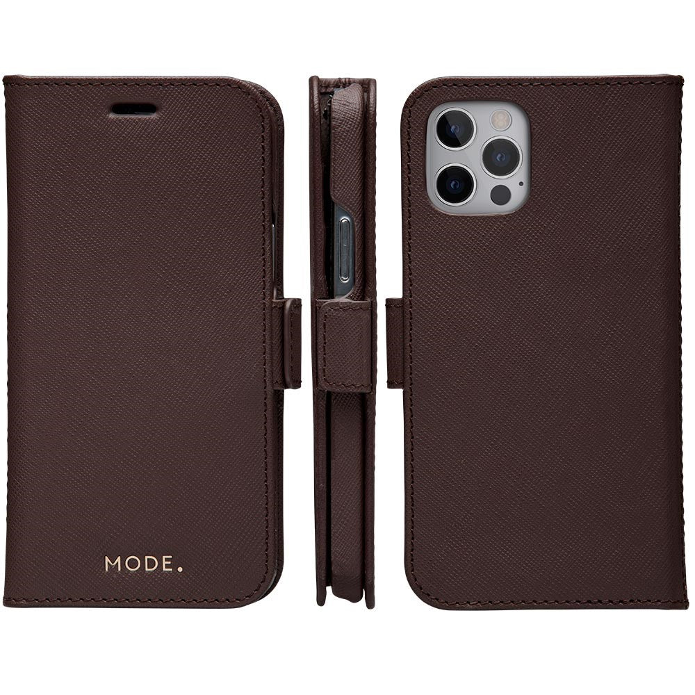 Dbramante1928 iPhone 12/12 Pro New York 2-in-1 Leather Flip Case - Brown