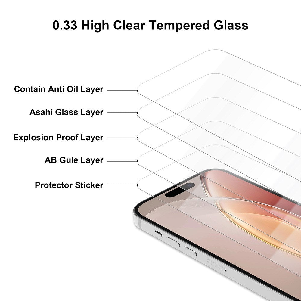 iPhone 16 / 15 TFO 2.5D Premium Screen Protector - Transparent