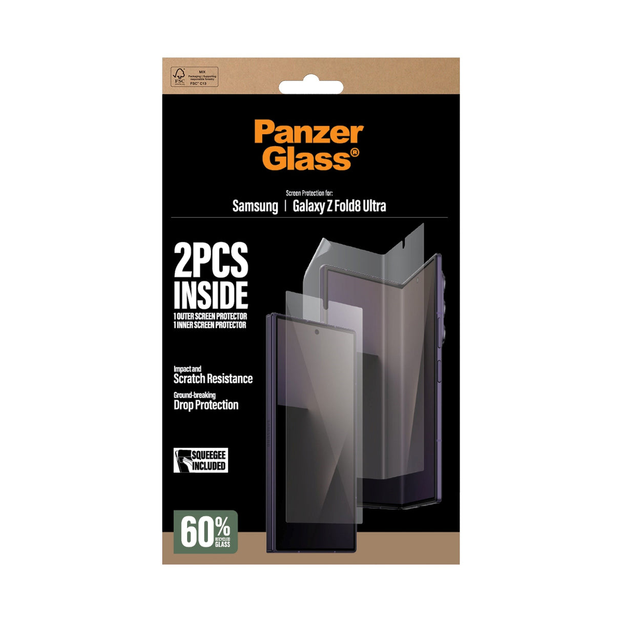 Samsung Galaxy Z Fold8 Ultra PanzerGlass® Screen Protector for Front and Interior Protection - Transparent