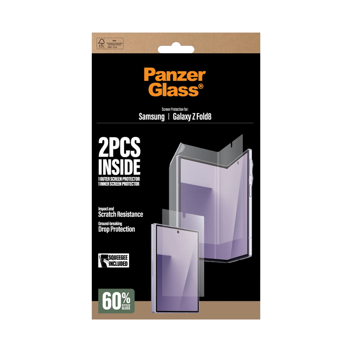 Samsung Galaxy Z Fold8 PanzerGlass® Classic Fit Screen Protector For Front & Interior - Transparent