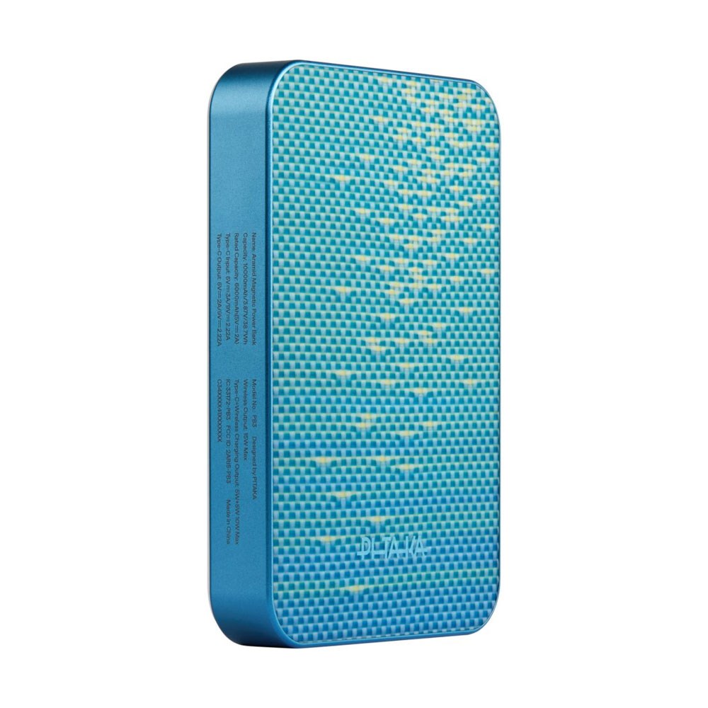 PITAKA Qi2 Aramid Fiber PowerBank 10.000 mAh – MagSafe Compatible – Lucid Blue