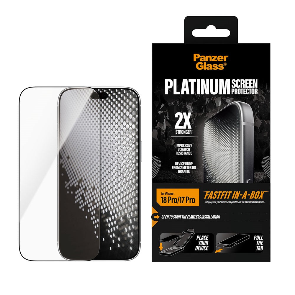 iPhone 18 Pro / 17 Pro PanzerGlass Screen Protector with FastFit-In-A-Box - Transparent