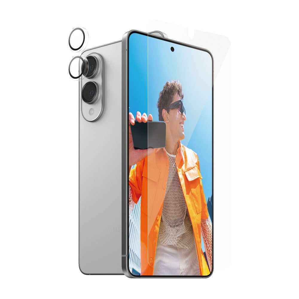 Samsung Galaxy S25 Edge PanzerGlass 2-i-1 Bundle w. EasyAligner - Screen Protector (UWF) / Camera Protection - Transparent / Black