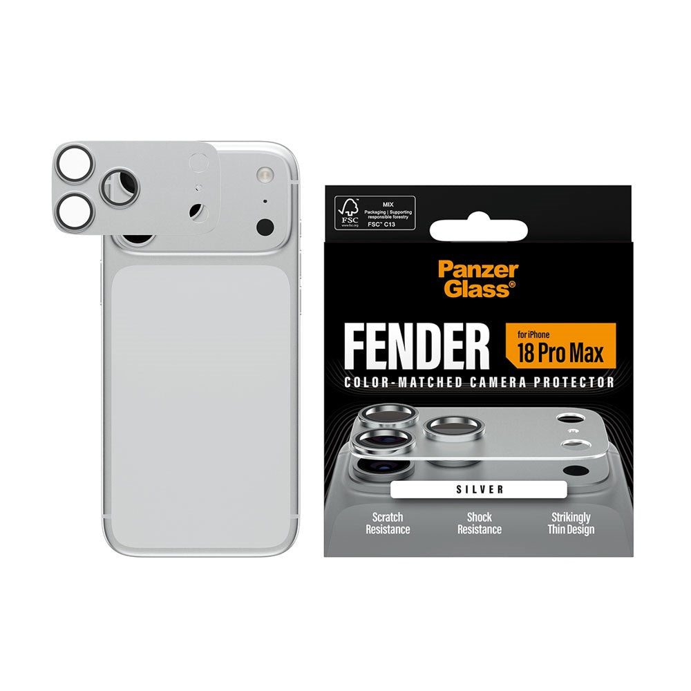 iPhone 18 Pro Max PanzerGlass FENDER Camera Lens Protection - Silver