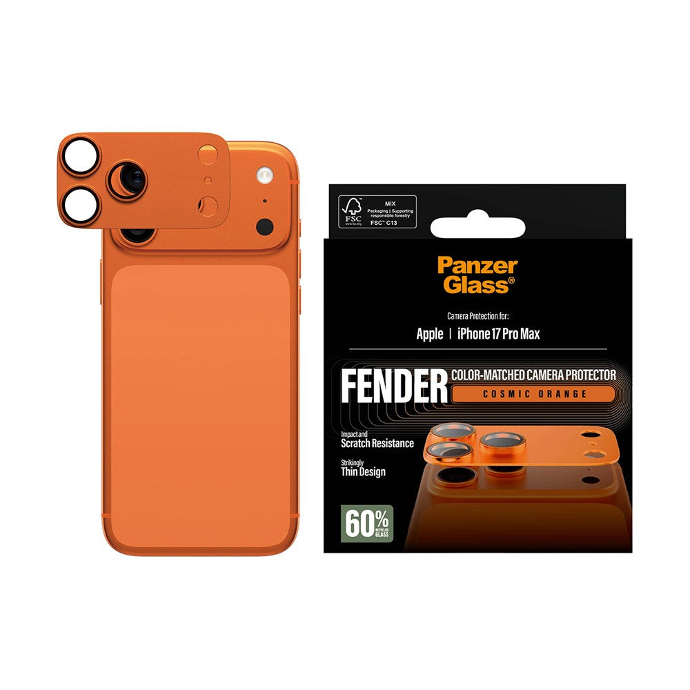 iPhone 17 Pro Max PanzerGlass FENDER Camera Lens Protection - Cosmic Orange