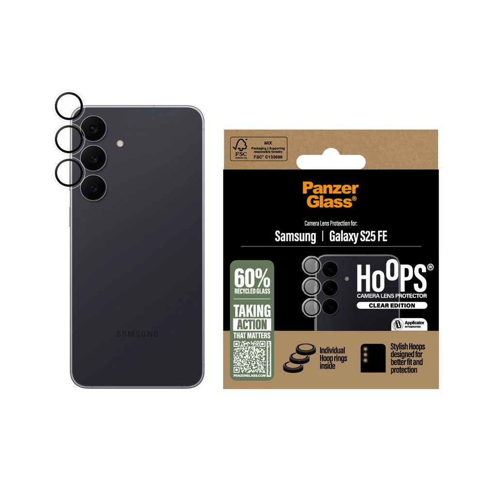 Samsung Galaxy S25 FE PanzerGlass Hoops Camera Lens Protector - Transparent