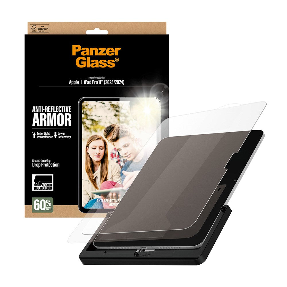 iPad Pro 11" (2025–2024) PanzerGlass® Anti-Reflective Screen Protector Ultra-Wide Fit with Installation Tool
