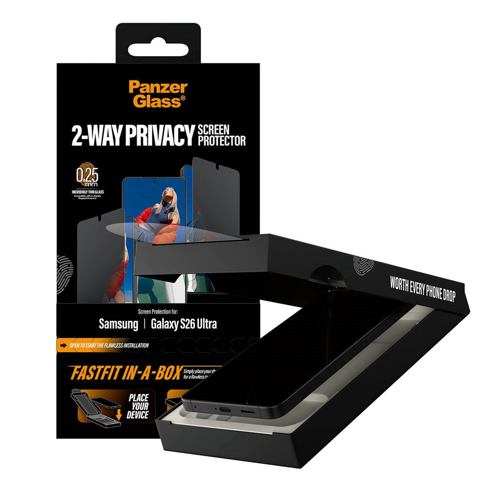 Samsung Galaxy S26 Ultra PanzerGlass 2-Way Privacy Screen Protection with FastFit In-A-Box - Transparent