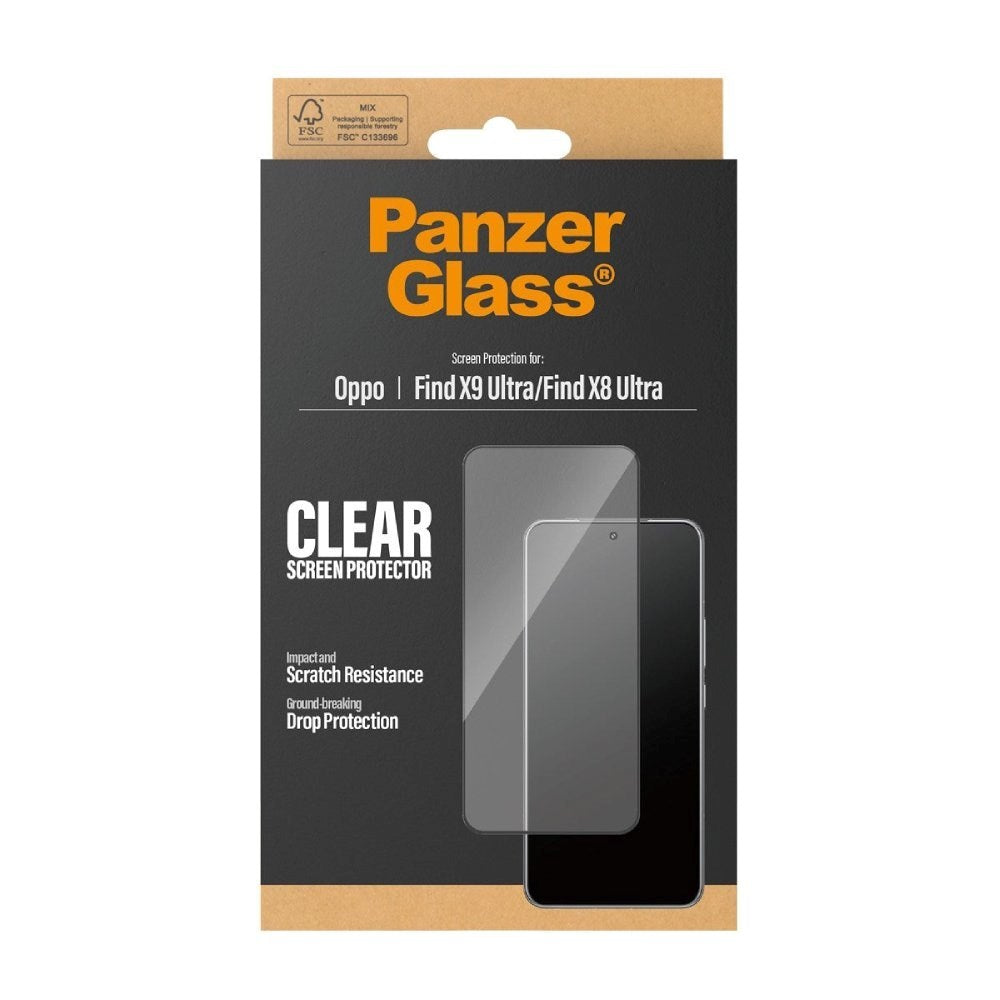 OPPO Find X9 Ultra PanzerGlass Screen Protector Glass - Ultra Wide Fit with EasyAligner - Transparent