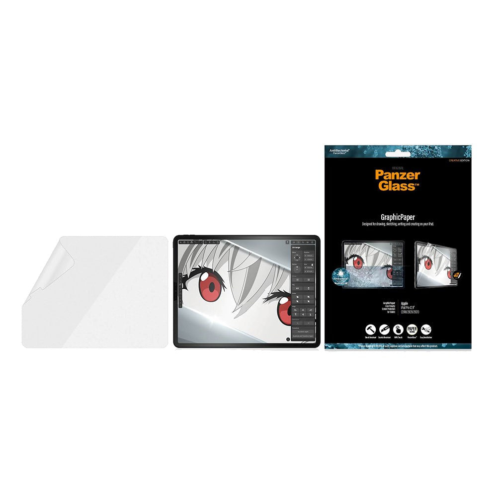 iPad Pro 12.9" (2022 / 2021 / 2020 / 2018) PanzerGlass Screen Protector AntiBacterial - GraphicPaper - Transparent