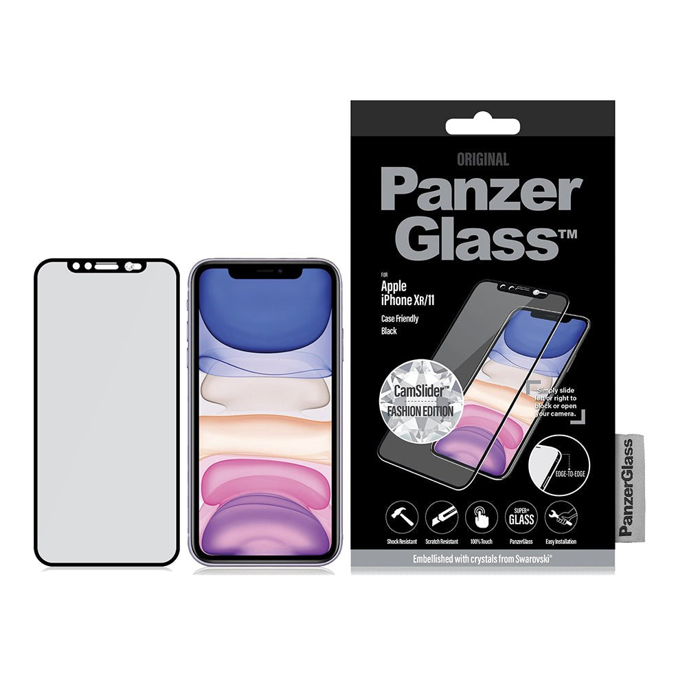iPhone 12 / 12 Pro PanzerGlass PopHit Bundle w. Screen Protector, PopSocket & Spray - Swarovski Stone