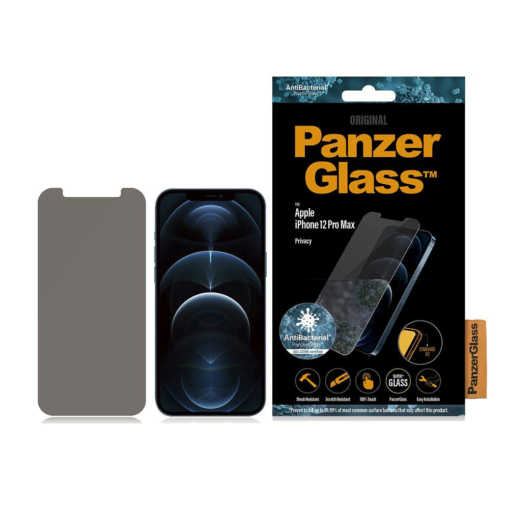 iPhone 12 Pro Max PanzerGlass Antibacterial Standard Fit Screen Protector - Privacy Glass - Transparent