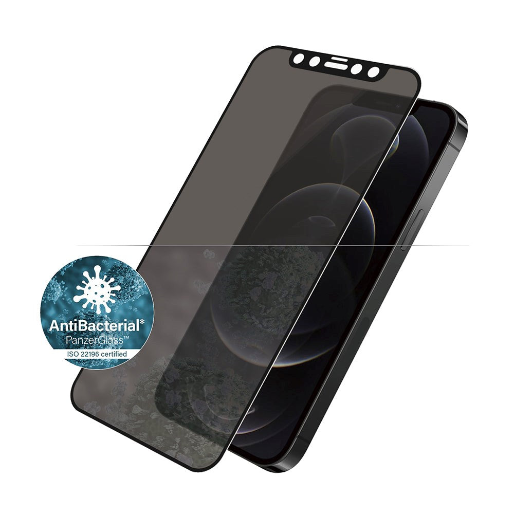 iPhone 12 / 12 Pro PanzerGlass Antibacterial Screen Protector - Case Friendly - Privacy - Black Edge