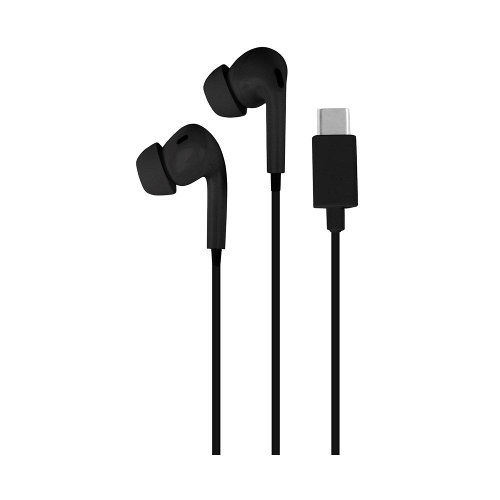 Puro USB-C Wired Stereo In-Ear Earphones – Comfort, Clear Sound, and Ease of Use - Black