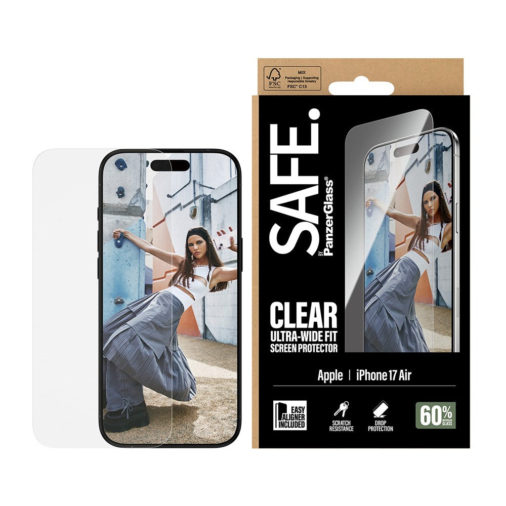 SAFE by PanzerGlass iPhone Air Ultra-Wide Fit Screen Protector Glass - Transparent