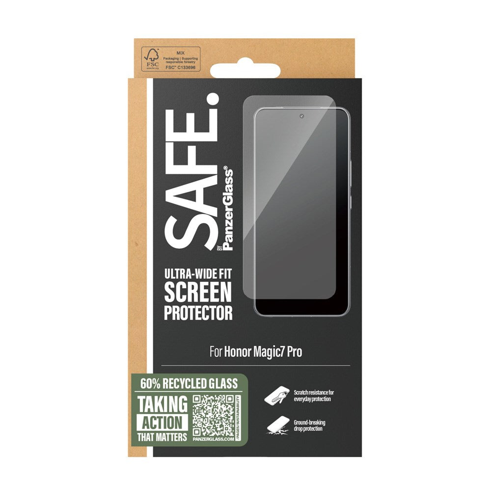 Honor Magic7 Pro Safe By PanzerGlass® Ultra-Wide Fit Screen Protector - Case Friendly - Gold Strength - Transparent