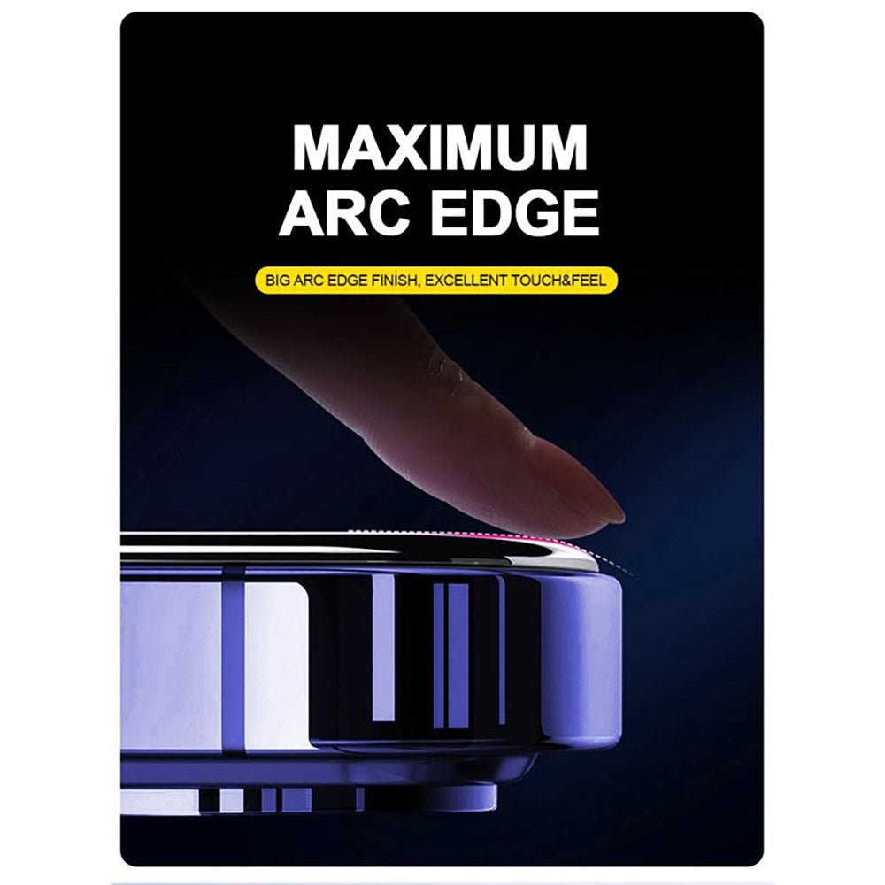 iPhone 16 Plus Mobile Origin Screen Protector Glass with Applicator - Transparent / Black Edge