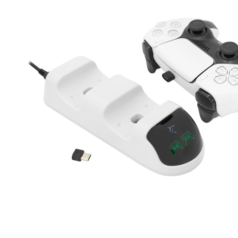 White Shark TAKEDOWN Charging Dock for PS5 Controller – White