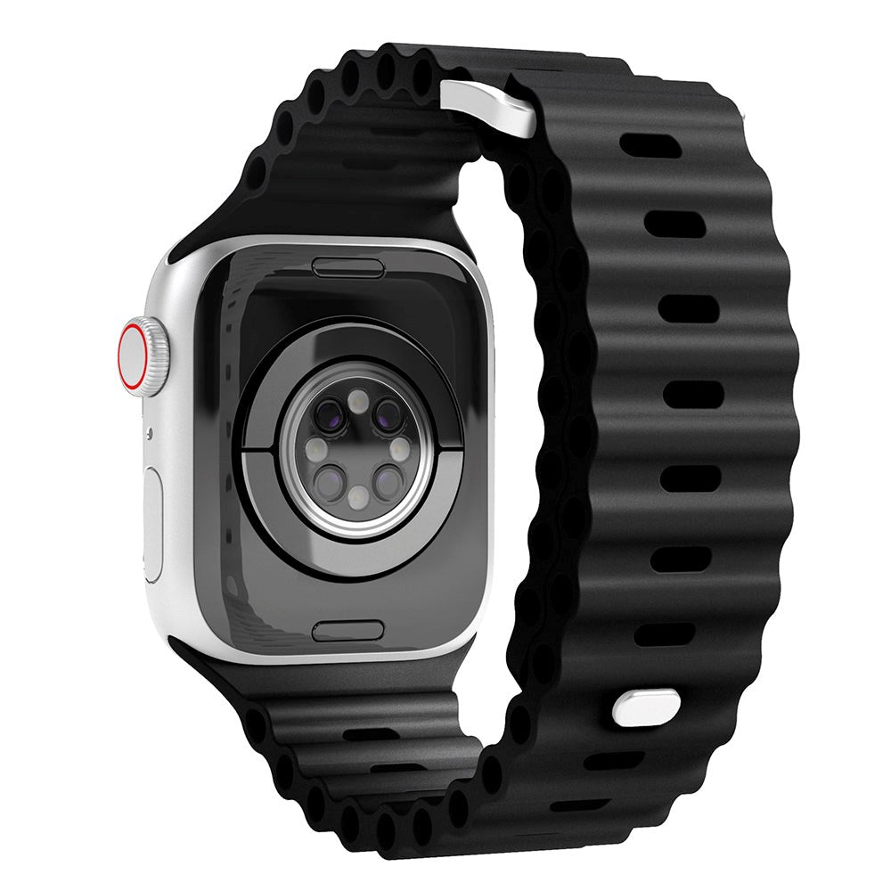 Vonmählen Apple Watch (38/40/SE/41/42mm) Wave Band Silicone Strap - Black