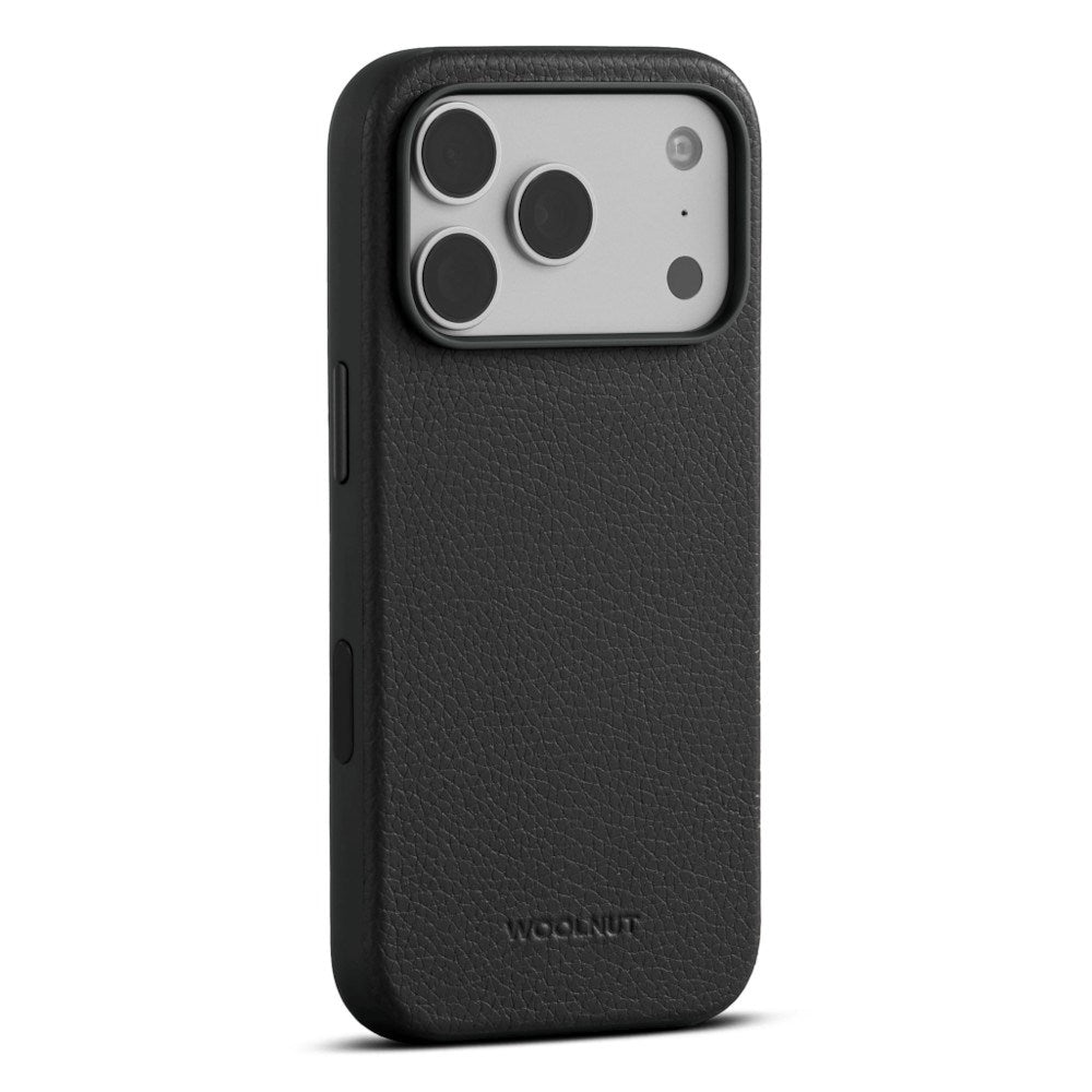 iPhone 18 Pro WOOLNUT Genuine Leather Case - MagSafe Compatible - Black