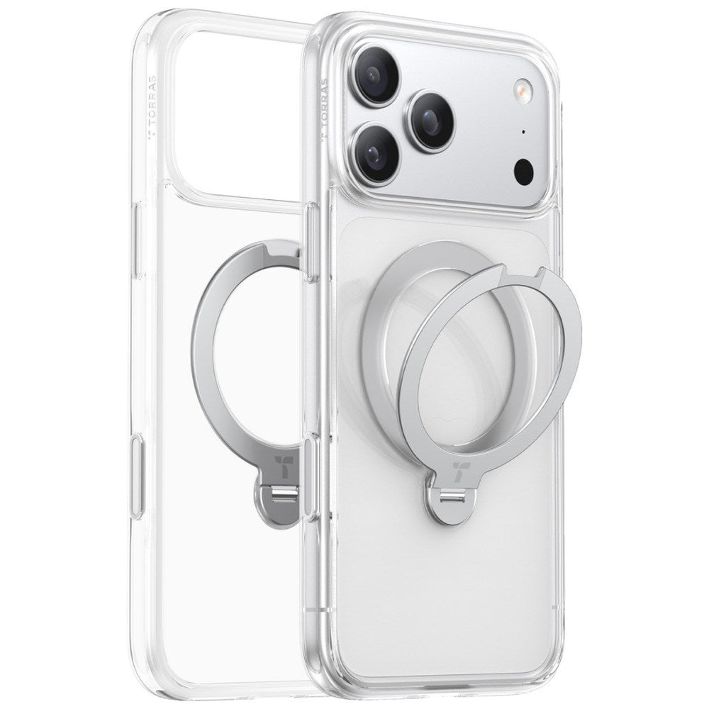 iPhone 18 Pro Max / 17 Pro Max TORRAS Ostand Q3 Spin Case - MagSafe Compatible - Transparent