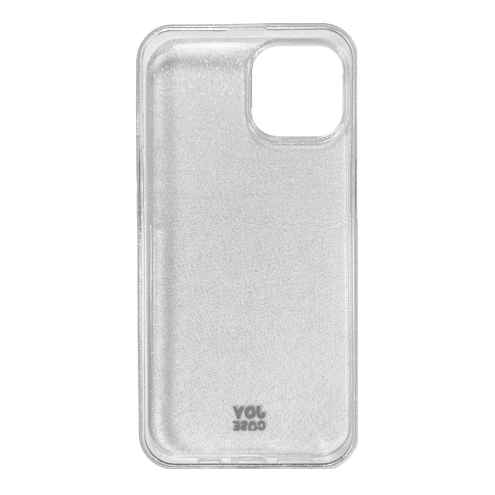 iPhone 14 / 13 Joy Case Flexible Plastic Case with Glitter - Transparent / Silver