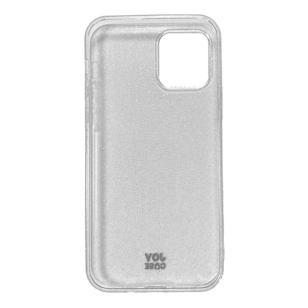 iPhone 12 / 12 Pro Joy Case Flexible Plastic Case with Glitter - Transparent / Silver