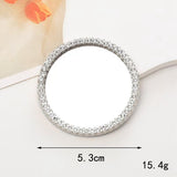 Round Mirror Decoration with Rhinestones for Phone - Silver