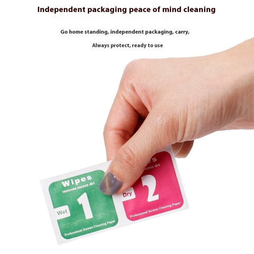 2-in-1 Cleaning Set w. Wet Wipe & Dust Removal Wipe - 200 pcs
