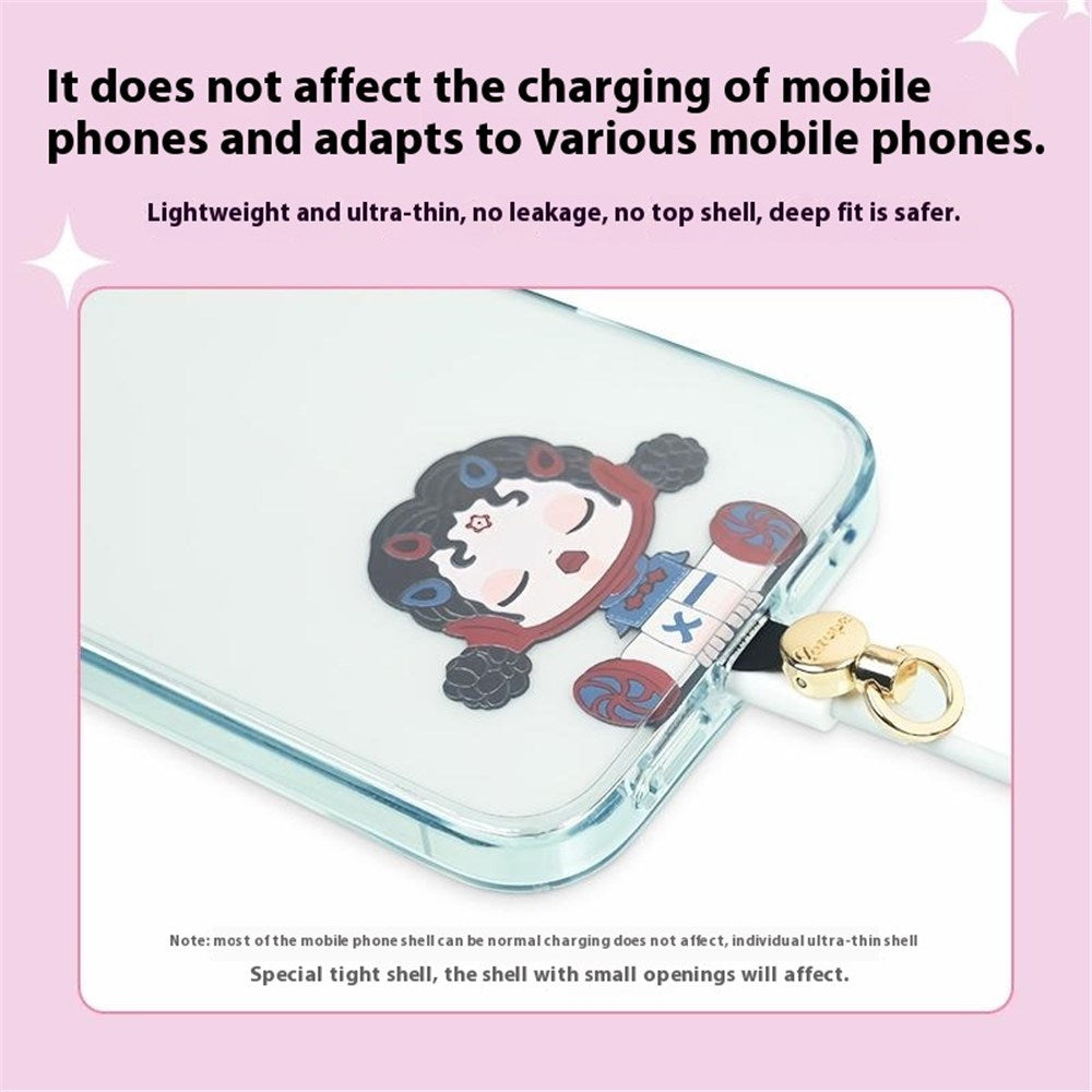 Insert Plate for Mobile Strap - Cartoon Design - White Bear