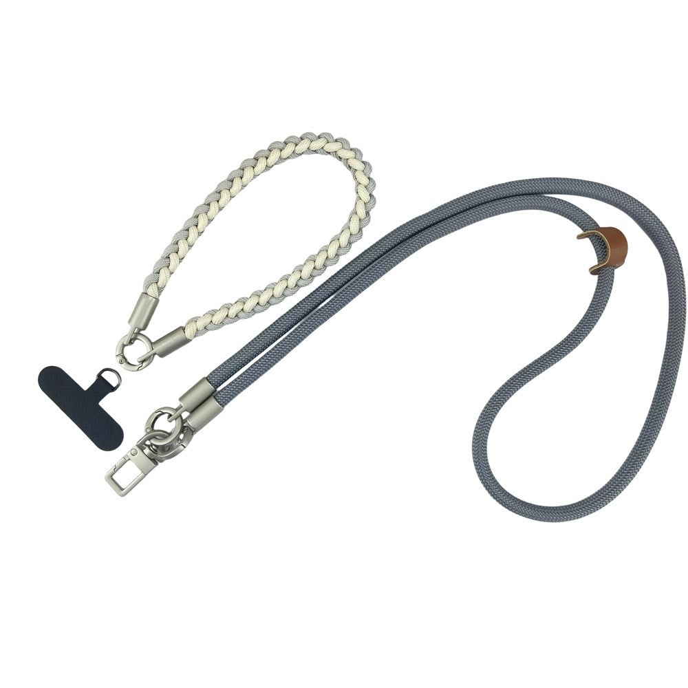 Braided 3-in-1 Mobile Strap - 90cm / 30cm - Grey